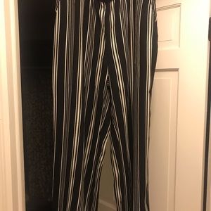 Loft striped pull up wide leg pant.